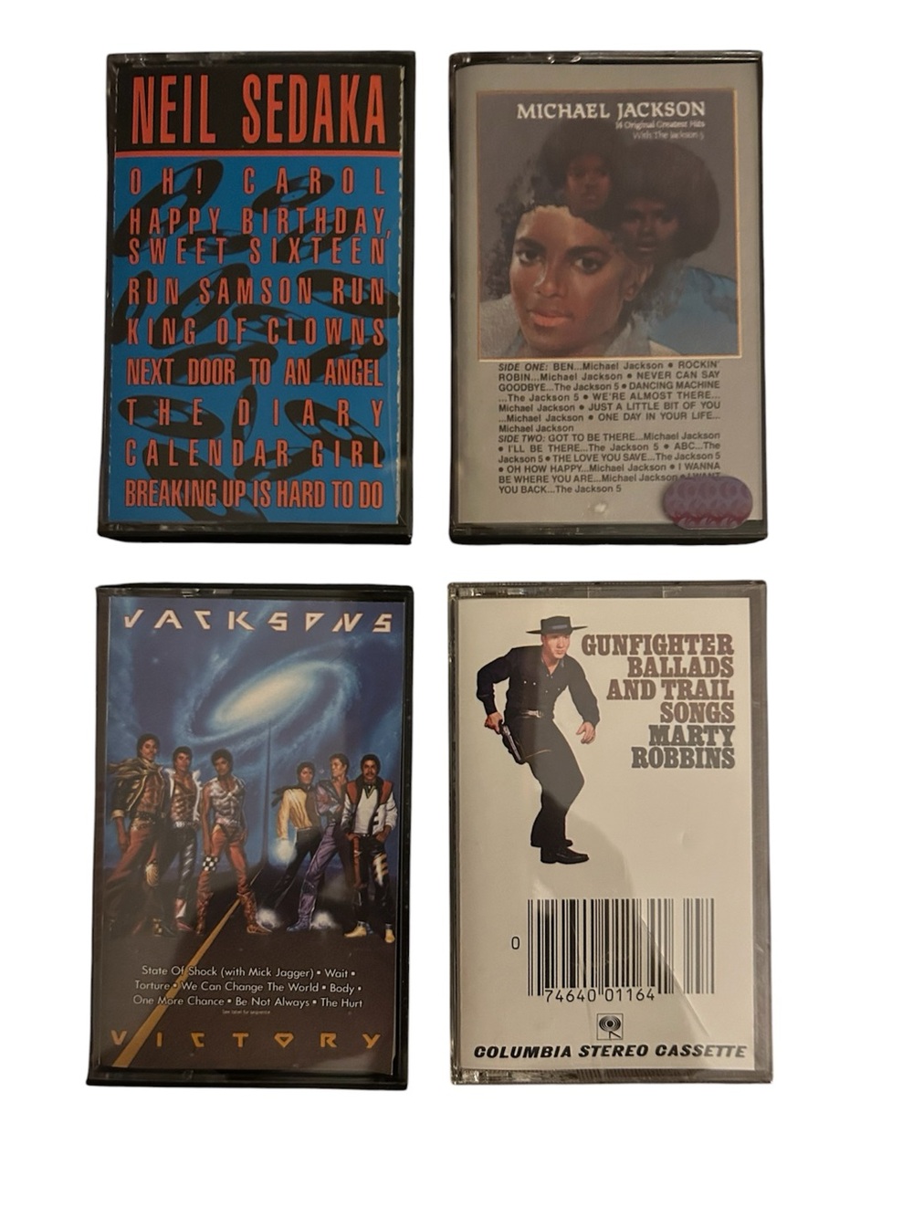Michael Jackson, Neil Sedaka, Gunfighter etc. old cassette tapes (4)